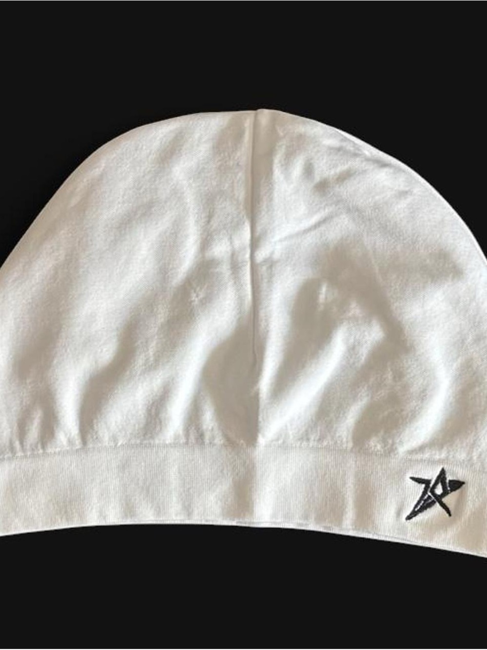 All White Star Embroidered Skull Cap Beanie
